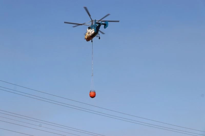 Tutuşan balya makinesi 8 hektar ormanlık alanı kül etti

