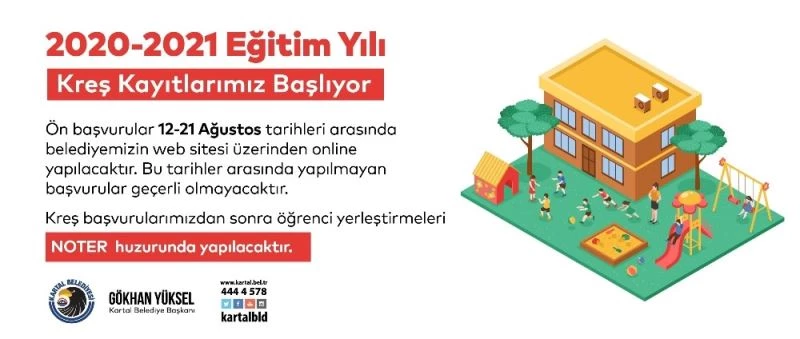 Kartal Belediyesi kreşlerinde ön kayıtlar alınmaya başlandı
