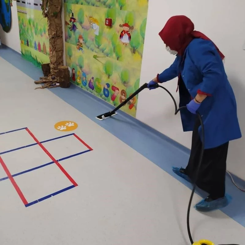 Okul öncesi sınıflarda üst düzey dezenfeksiyon çalışması
