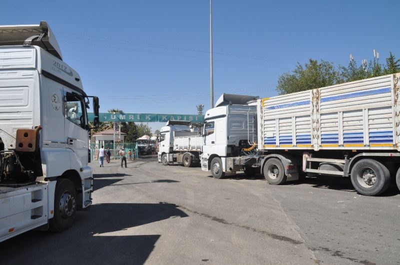 Akçakale gümrük kapısında çalışan şoförler sistemli geçiş sırası ve park sahası istedi
