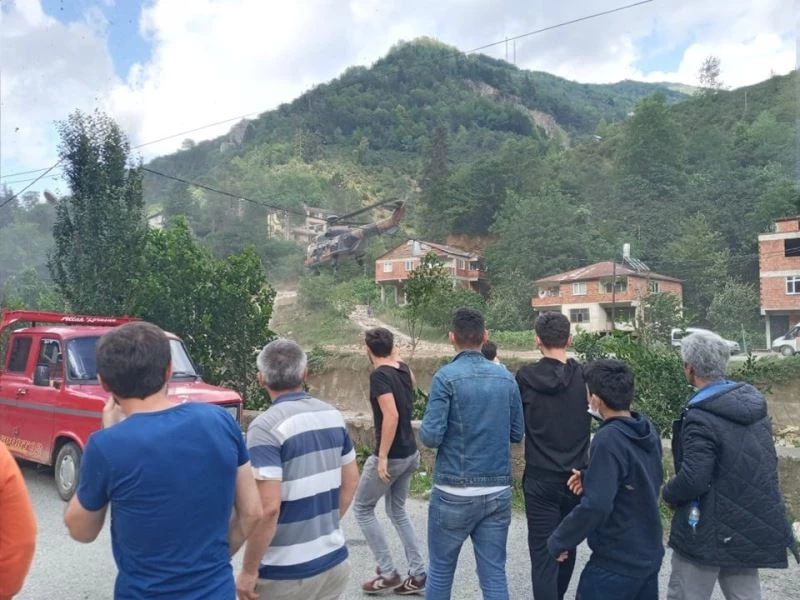 Yağlıdere’de hamile kadının imdadına ambulans helikopter yetişti
