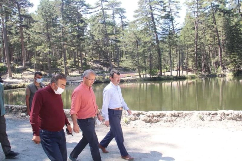 Kaymakam Pişkin, Dipsizgöl Tabiat Parkındaki çalışmaları inceledi
