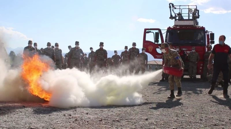 59. Topçu Eğitim Tugay Komutanlığında yangın tatbikatı
