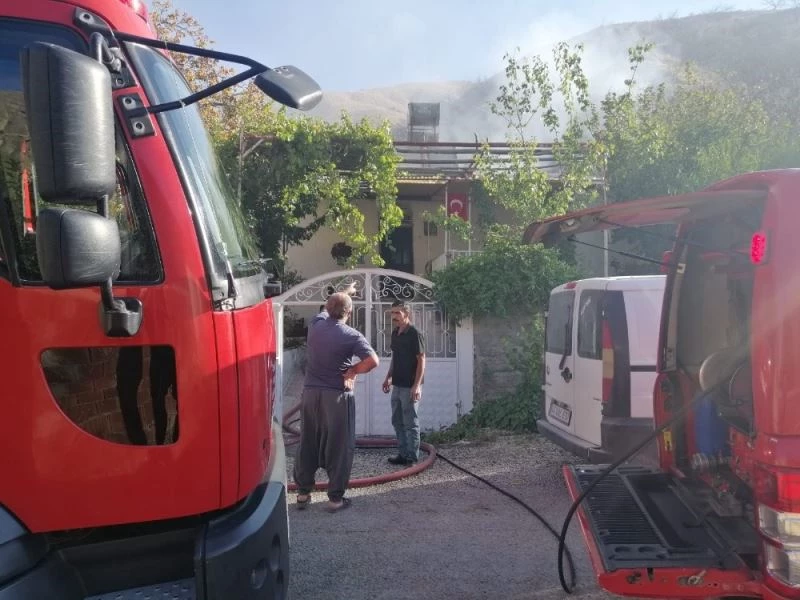 ikamette çıkan yangında bir kadın dumandan zehirlendi
