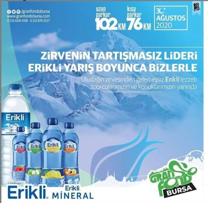 Erikli’den Gran Fondo Bursa Bisiklet Yarışı’na su desteği

