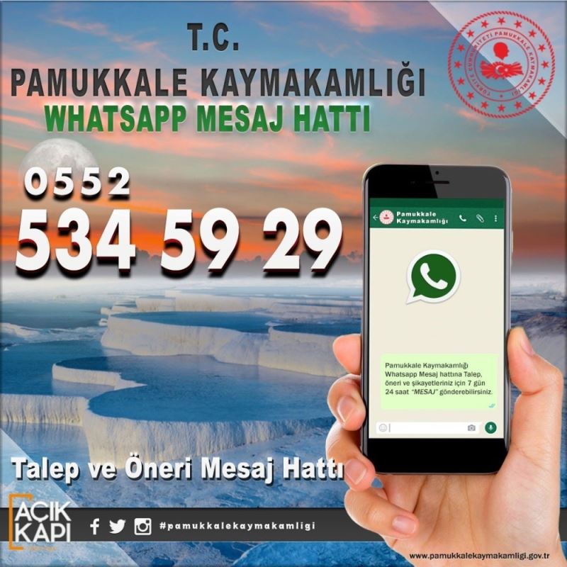 Kaymakamlıktan vatandaşlara özel Whatsapp hattı kuruldu
