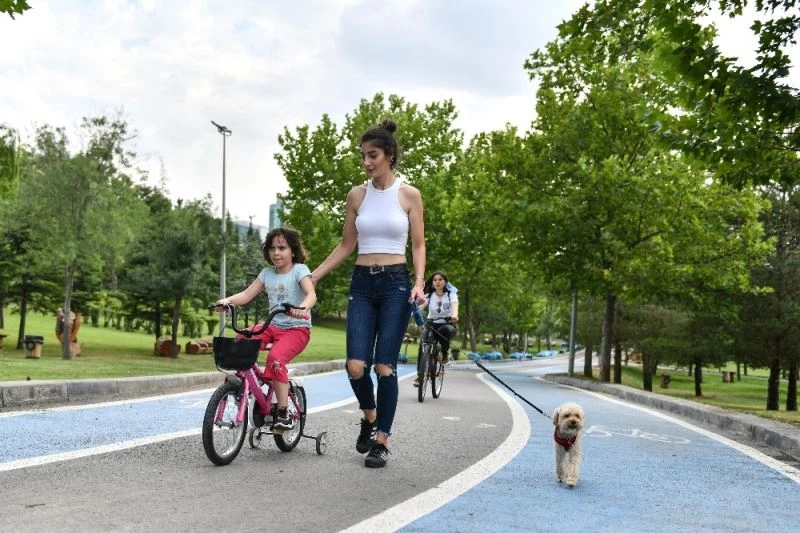 Başkent’te bisiklet tutkunlarına büyükşehir parkları ev sahipliği yapıyor
