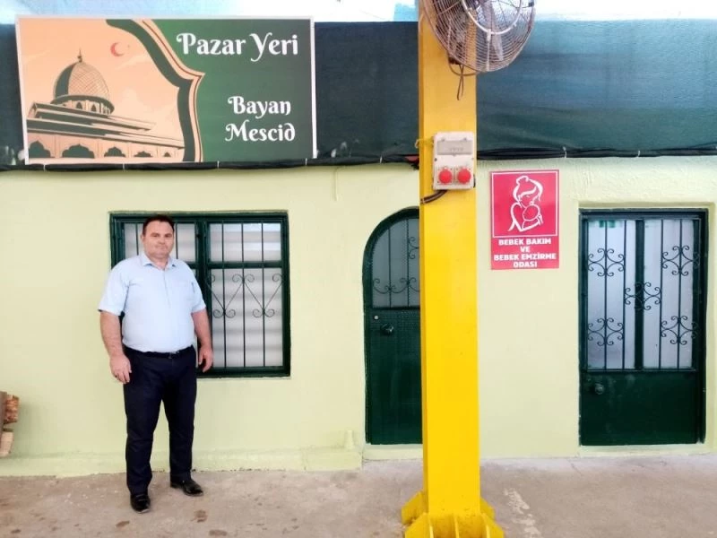 Pazar yerinde kadınlar için mescit yapıldı
