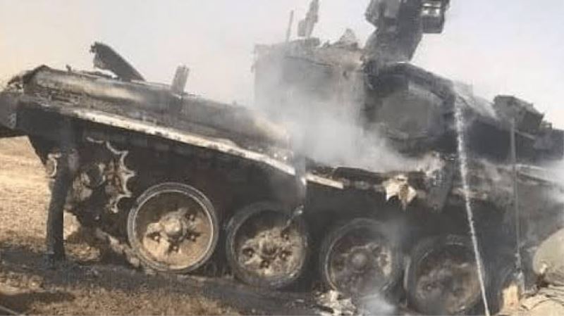 Rusya’da eğitim sırasında askeri tank yandı
