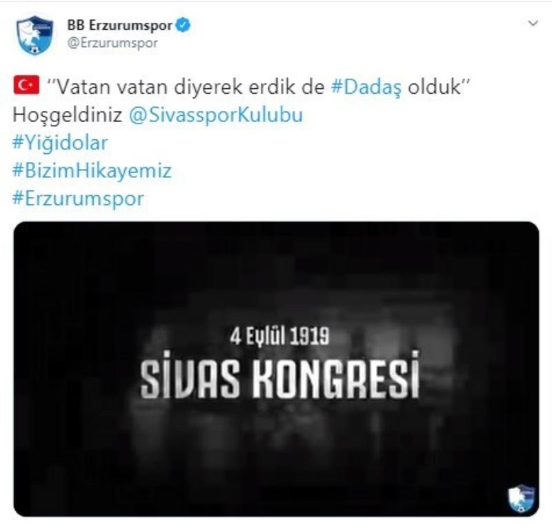 Erzurumspor ile Sivasspor arasında dostluk rüzgarları
