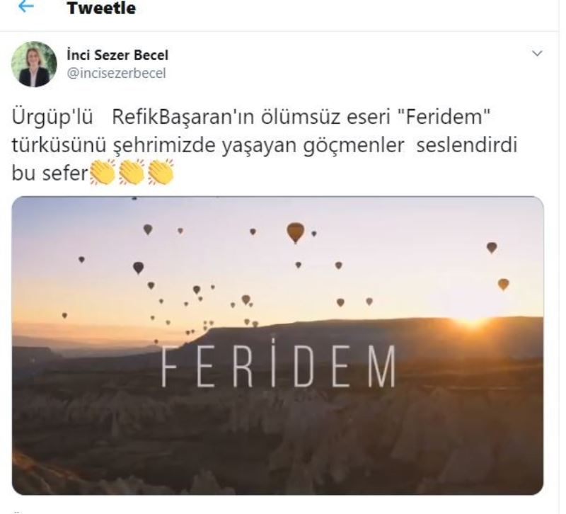 Nevşehir’de yaşayan göçmenler “Feridem” türküsüne klip çekti
