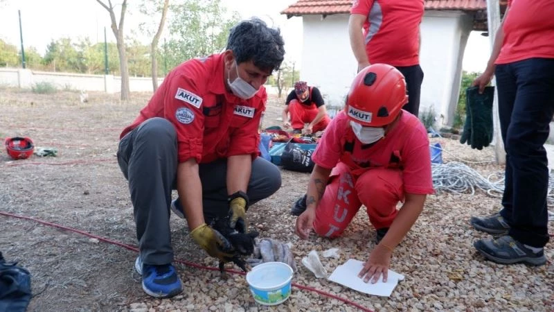 Foseptik çukuruna düşen yavru kedi arama kurtarma ekiplerince kurtarıldı
