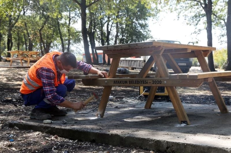 Atakum’da piknik alanlarına kent mobilyası
