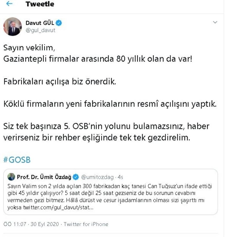 300 fabrika polemiğine Vali Gül’den imalı cevap
