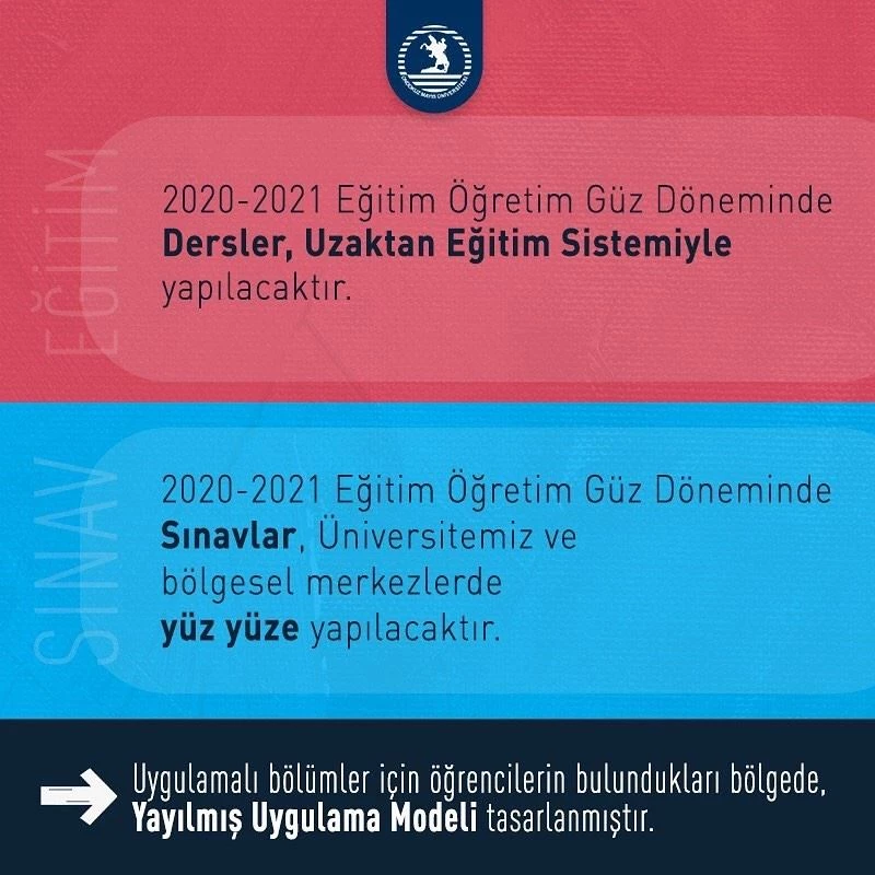 OMÜ’de dersler uzaktan, sınavlar yüz yüze yapılacak
