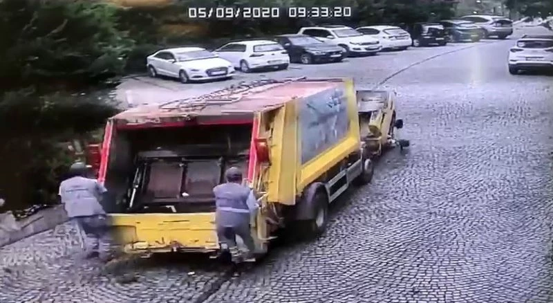 Sarıyer’de çöp kamyonu dehşetinin görüntüleri ortaya çıktı
