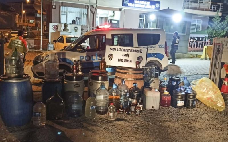 619 litre kaçak içki ele geçirildi
