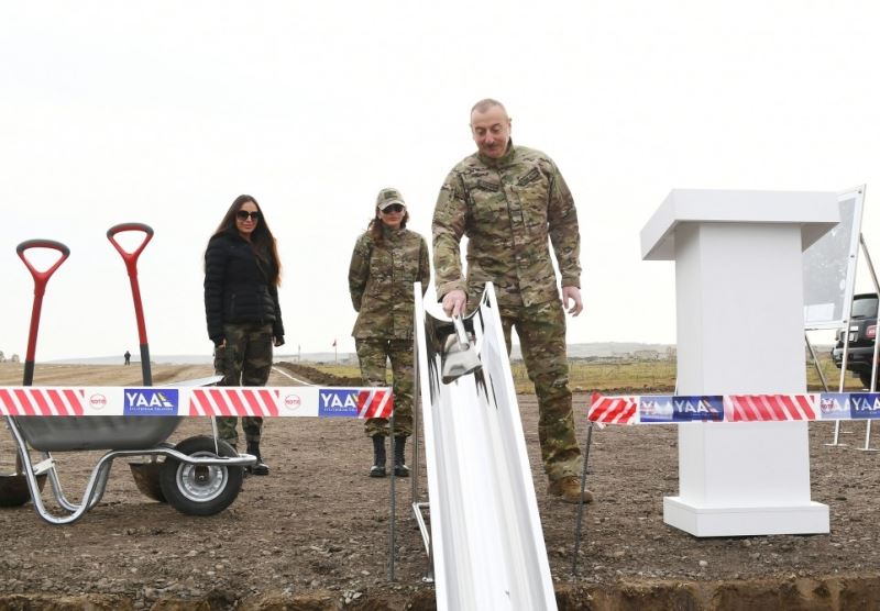 Azerbaycan Cumhurbaşkanı Aliyev, Füzuli-Şuşa karayolunun temelini attı
