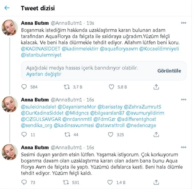 Falçatalı saldırıya uğrayan kadından sosyal medyada yardım çığlığı
