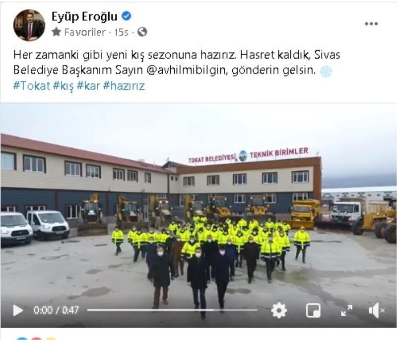 Kar yağmayan Tokat’tan Sivas’a çağrı
