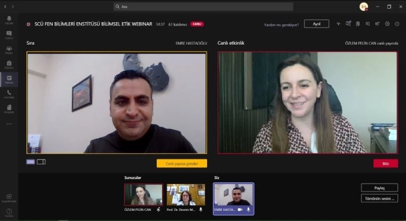 Cumhuriyet Üniversitesi’nde çevrimiçi “Fen ve Mühendislik Alanında Bilimsel Araştırma ve Etik” konulu söyleşi
