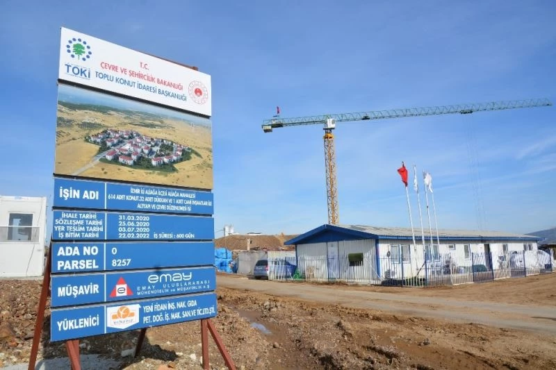Aliağa’da 614 konutluk TOKİ projesinde çalışmalar sürüyor
