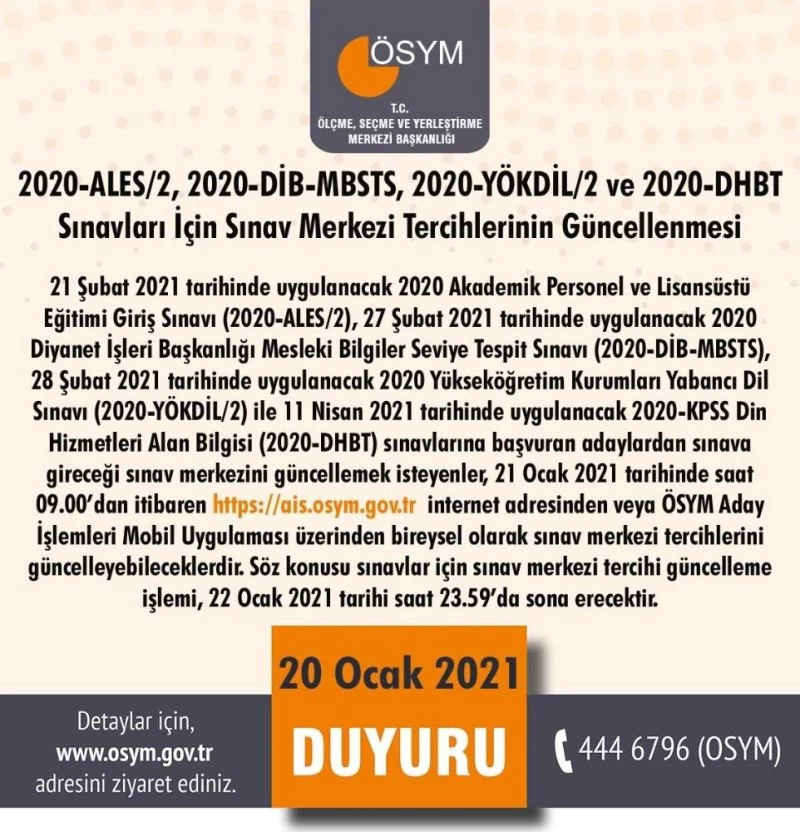 ÖSYM Başkanı Aygün: 