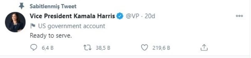 Çiçeği burnunda Başkan Yardımcısı Harris’ten ilk paylaşım
