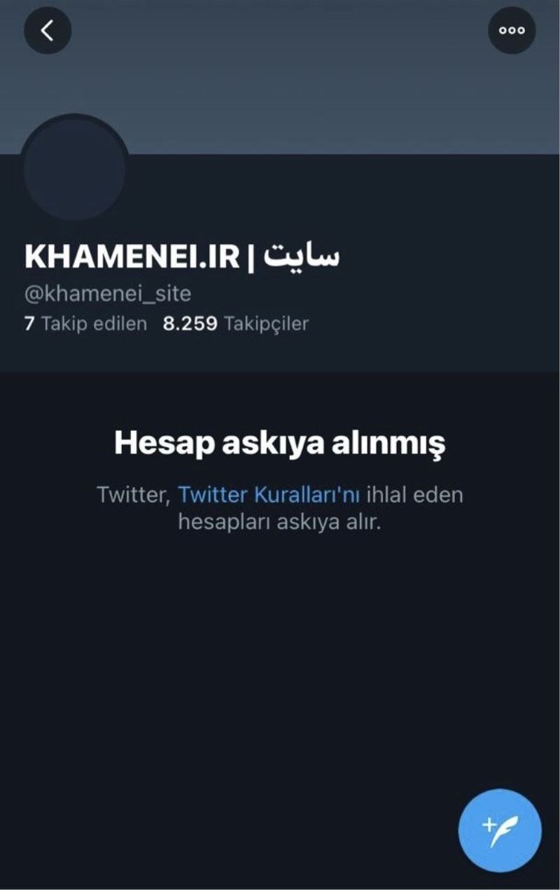 Twitter, İran Dini Lideri Hamaney’e ait hesabı askıya aldı
