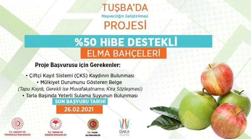 DAP ve DAKA’dan elma bahçelerine yüzde 50 hibe desteği
