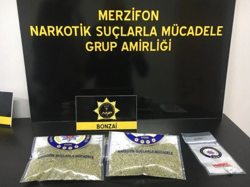 Şüpheli araçtan bonzai ve Afyon sakızı çıktı
