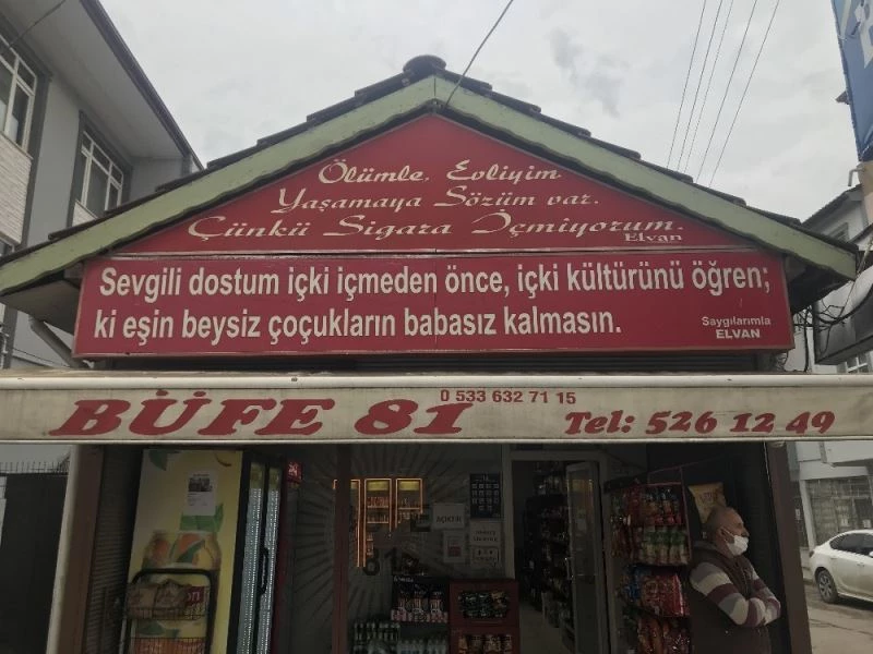 Bu büfede derdi olana alkol satılmıyor
