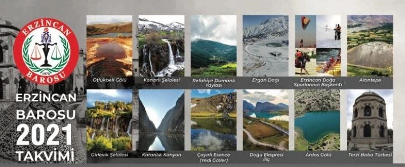 Erzincan’ın güzellikleri baro takviminde yer aldı

