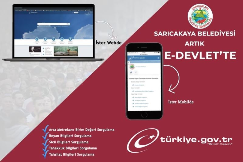 Sarıcakaya Belediyesi ‘e-Devlet kapısında
