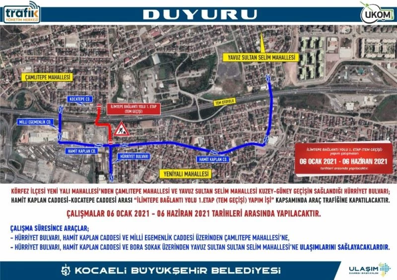 Körfez’de geçici güzergah uygulaması
