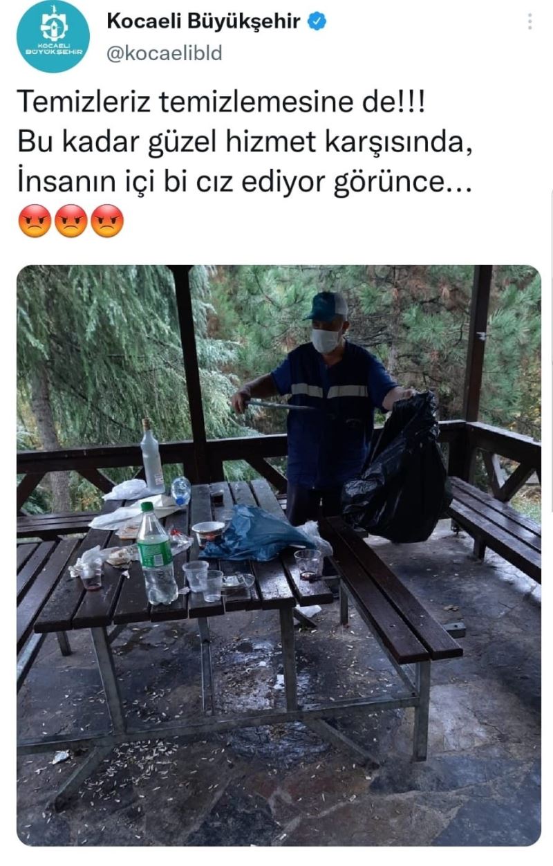 Büyükşehirden çevreyi kirletenlere sitemli paylaşım
