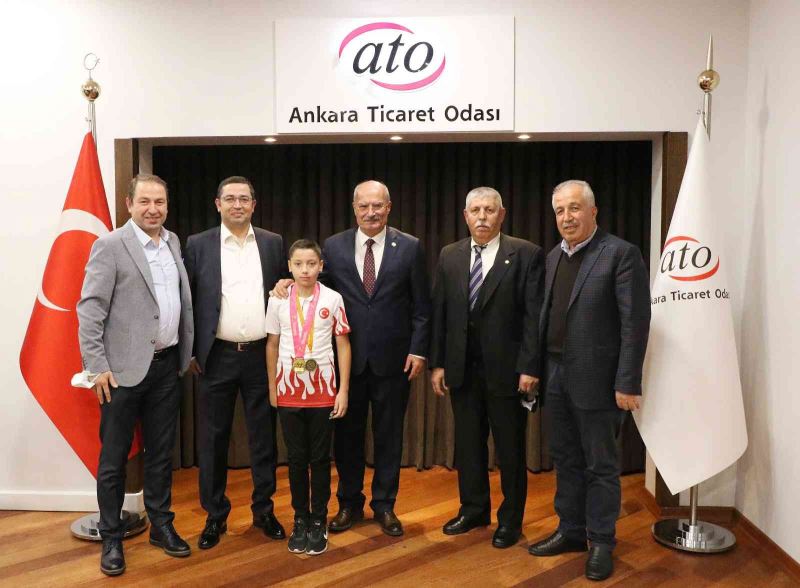 ATO Başkanı Baran, Dünya Pentatlon Şampiyonu Sertkaya ile görüştü
