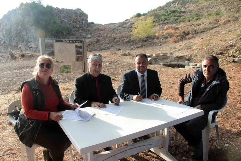Thera Antik kenti kazı işbirliği protokolü imzalandı
