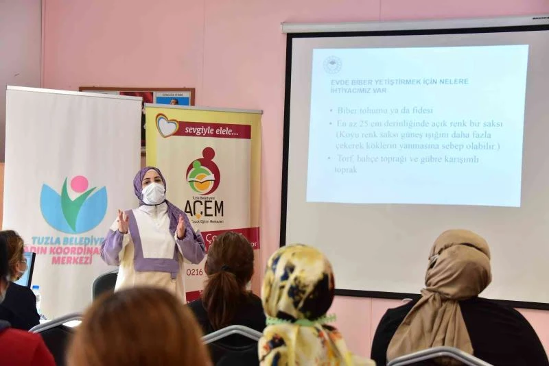Tuzlalı kadınlara ‘saksıda sebze yetiştiriciliği’ kursu verildi
