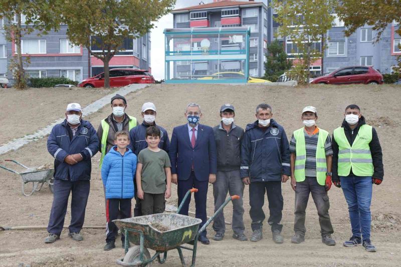 Akkent Mahallesi’nde peyzaj çalışması
