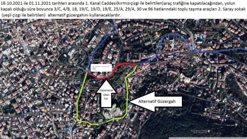 Çekirge’de trafik düzenlemesi

