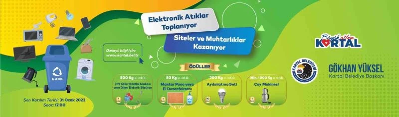 Kartal’da elektronik atıklar toplanıyor, siteler ve muhtarlıklar kazanıyor

