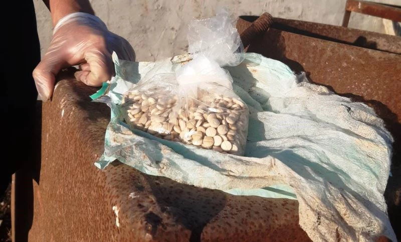 Sulama boruları içinde binlerce uyuşturucu hap ele geçirildi
