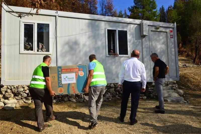 Yangınzede vatandaşlara kuzine soba desteği
