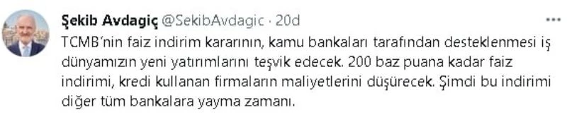 İTO Başkanı Şekib Avdagiç’den kamu bankalarının faiz indirimine dair açıklama
