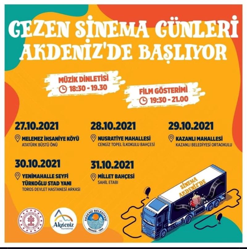 Akdeniz’de “Gezen Sinema Günleri” başlıyor
