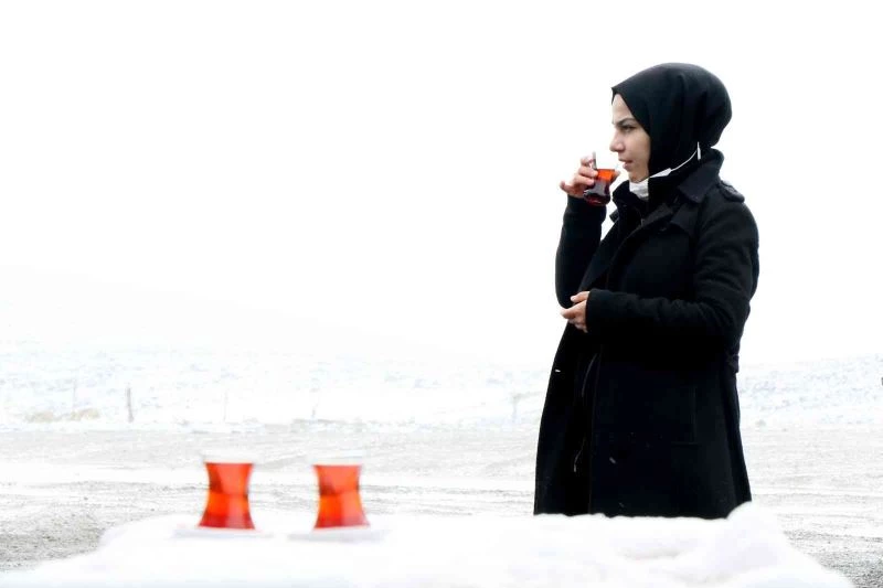 Kar ve sis, Doğu’dan İç Anadolu’ya açılan Sakaltutan Geçidinde kartpostallık görüntü oluşturdu
