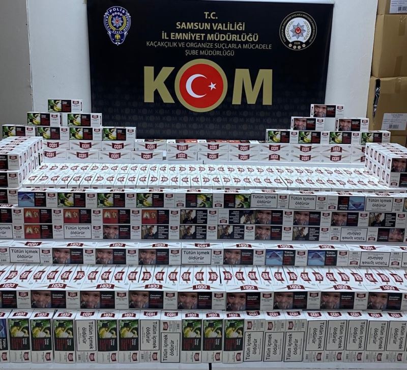 Samsun’da bir depoya baskın: 140 bin 800 adet kaçak makaron ele geçirildi