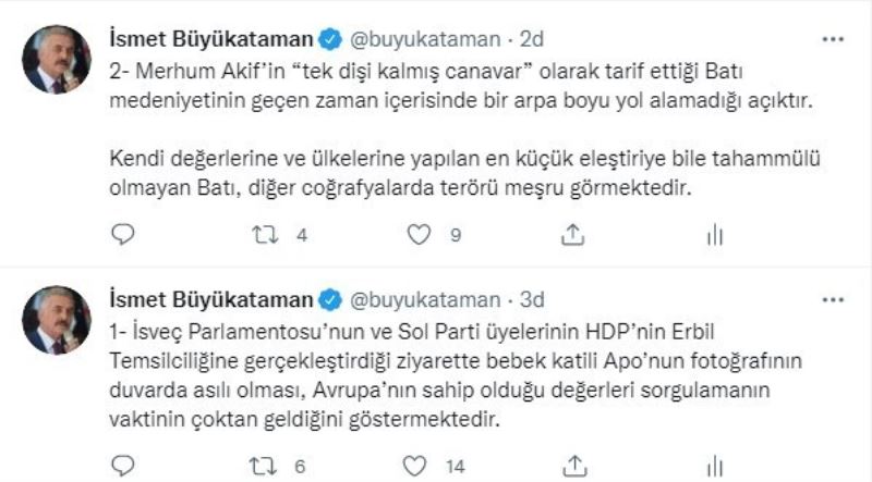MHP’li Büyükataman’dan İsveçli siyasetçilerin HDP Erbil Temsilciliği’ne ziyaretine tepki
