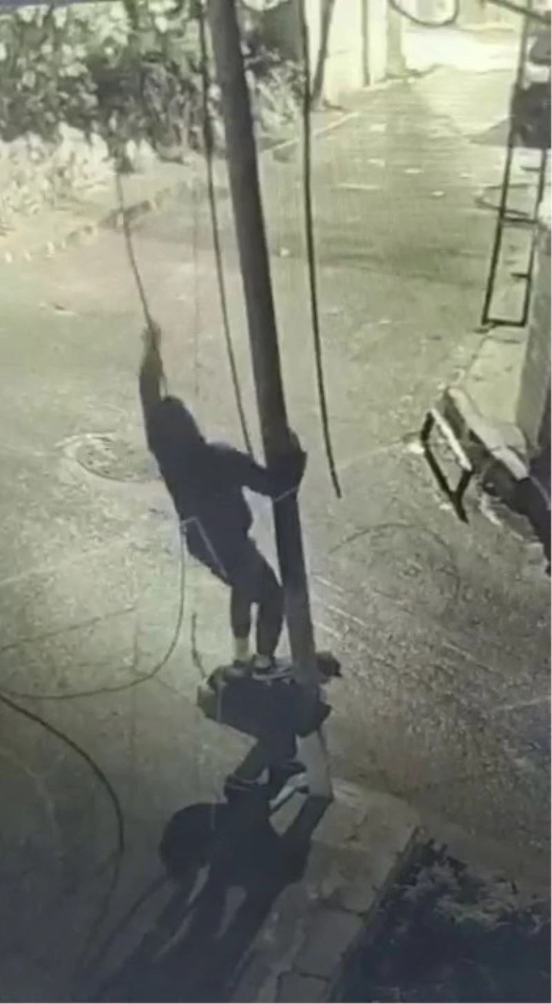 Şişli’de akrobatik kablo hırsızlığı
